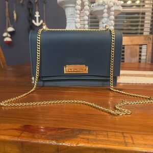 Zac Posen Blue Crossbody Bag with Gold Chain